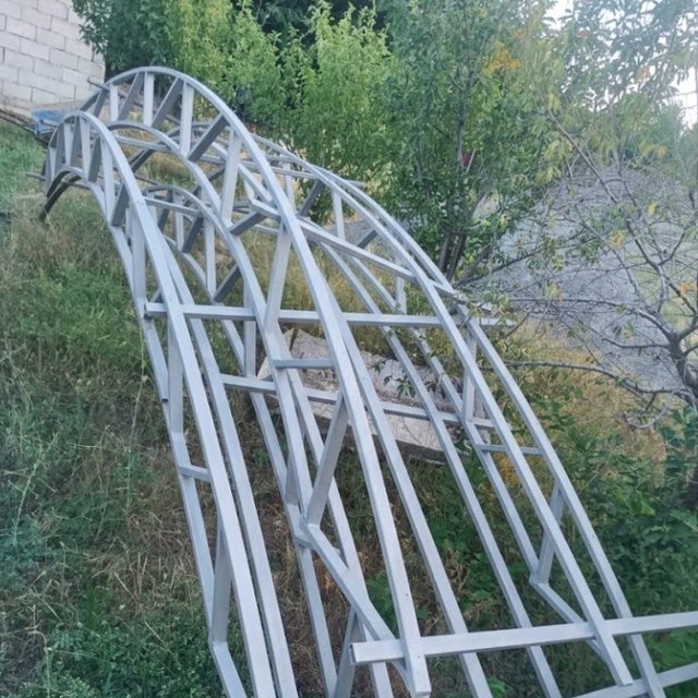 Арочные фермы навеса: пескоструй